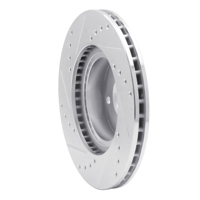 Saab 9-2X Brake Rotor (1) - Front Right - R1 Concepts - Drilled & Slotted - Silver - `90-`16